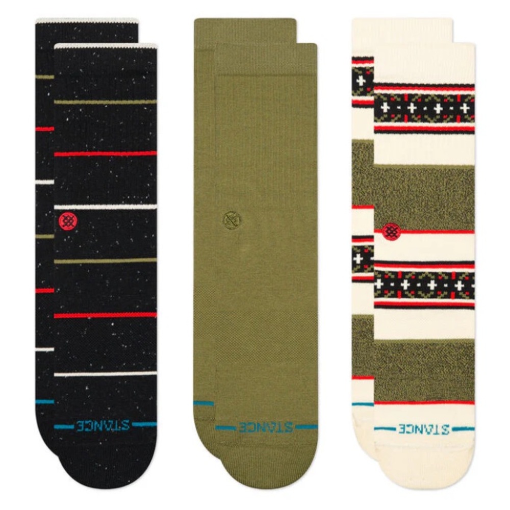 STANCE Unisex Casual Combed Cotton Mid Cushion  Crew Socks - GREETINGS 3-pack